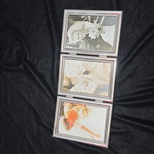 Elegant Silver‎ Triple Photo Frame, Fetco NIB